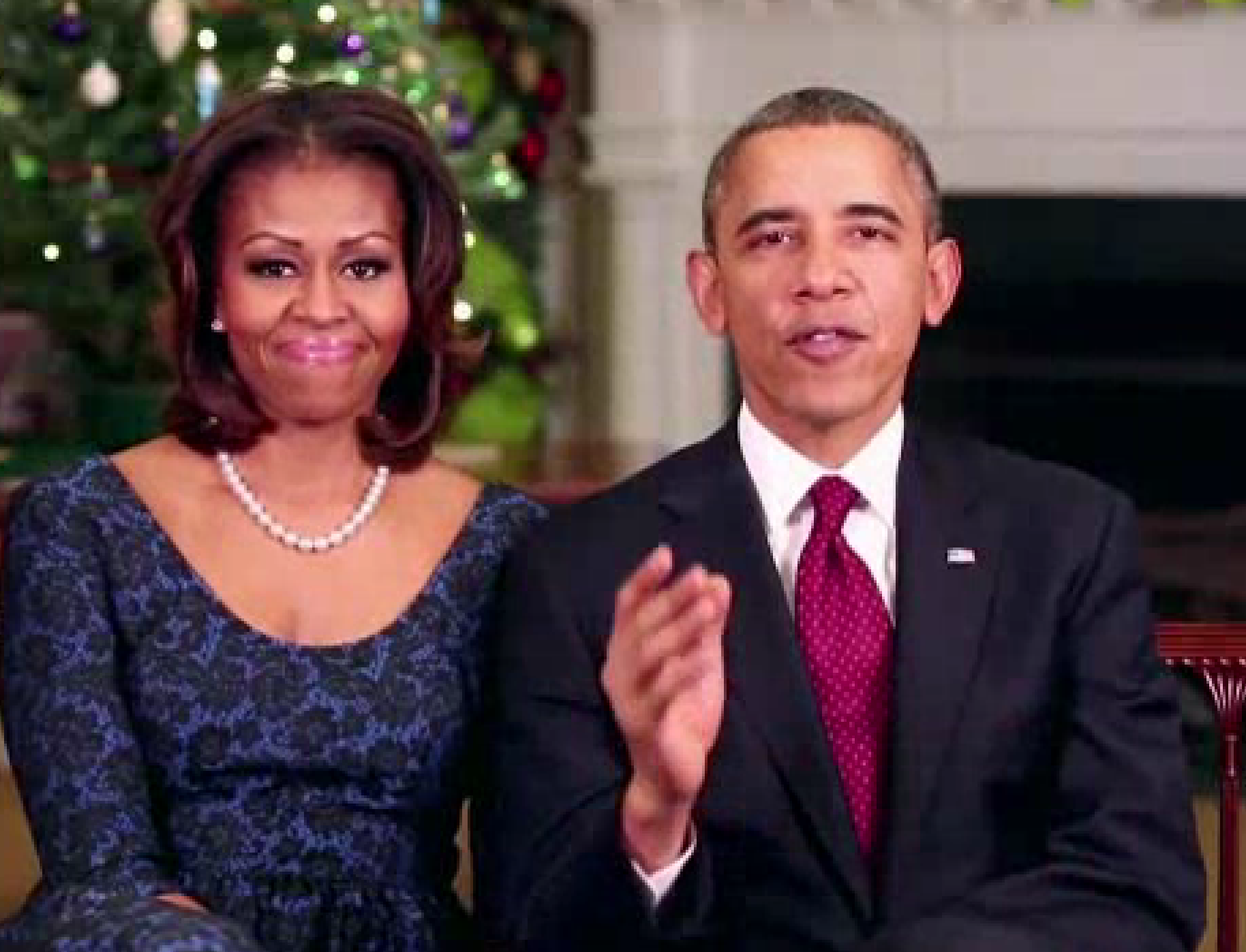 The Obama's at Christmas