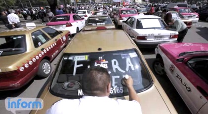 Cab Protest in Mexico