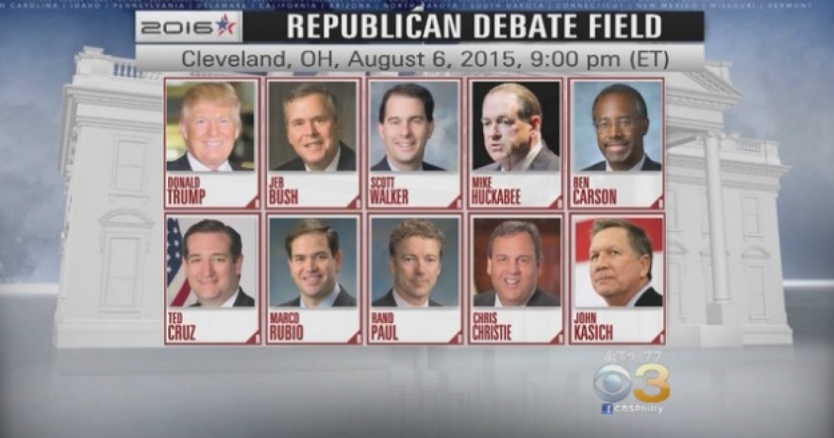 GOP debate field GOP debate field