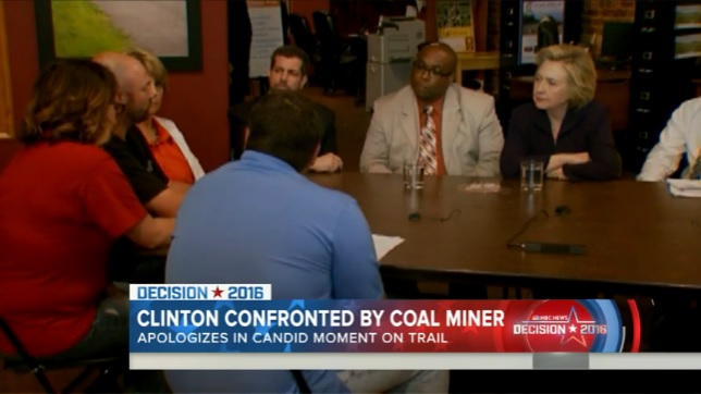 hillary and coal miner