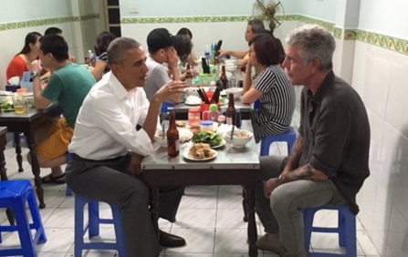 obama and bourdain